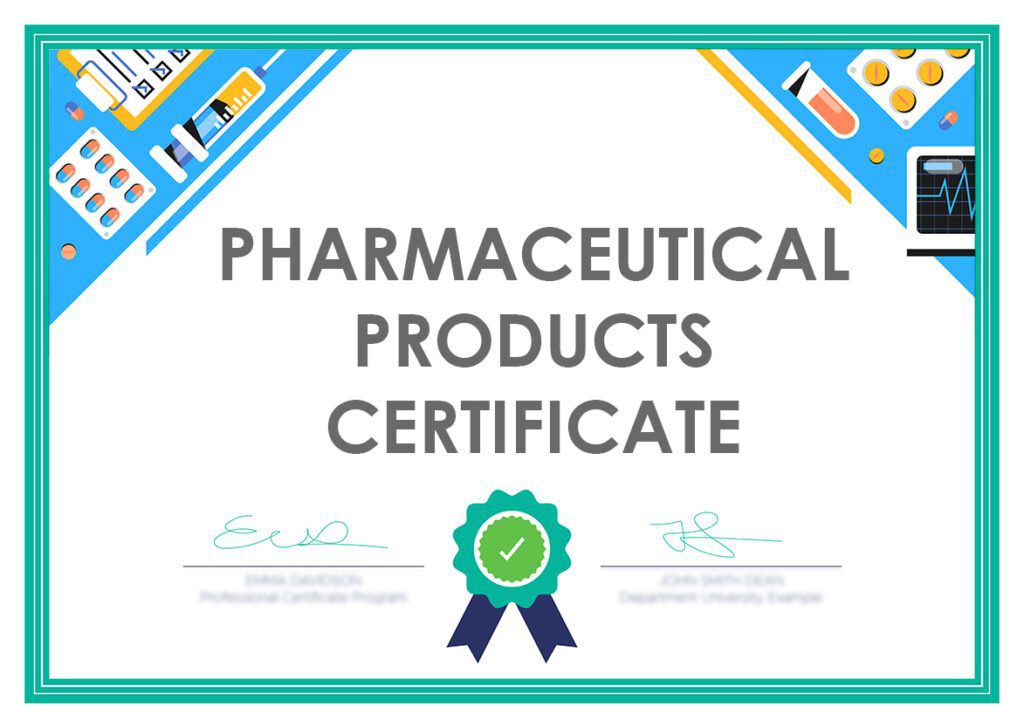 Pharmaceutical certificate illustration