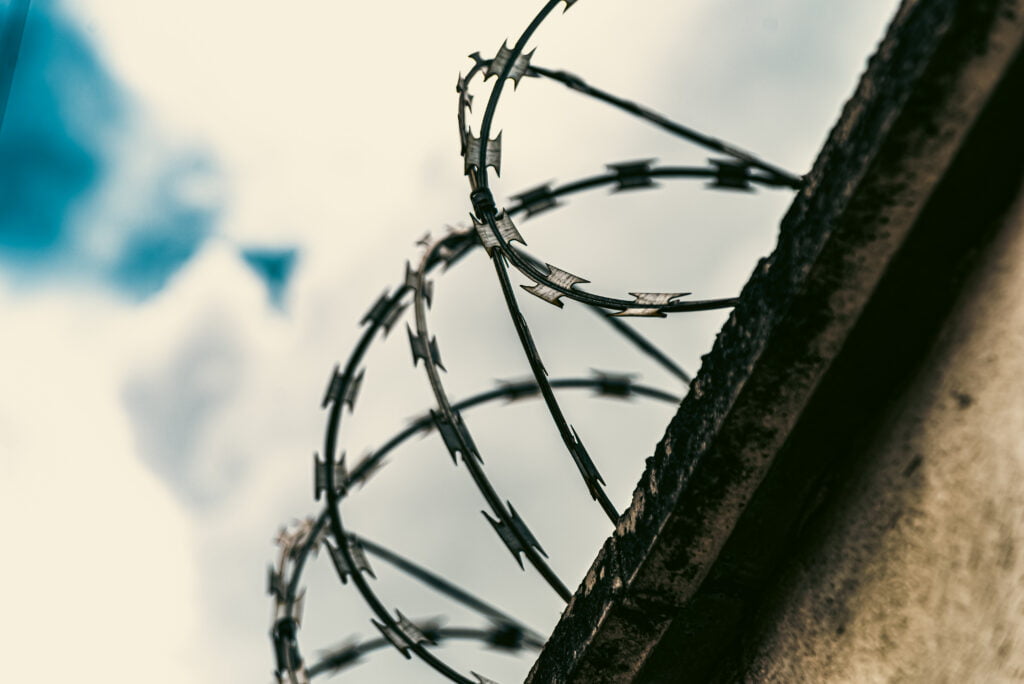 Photo of a residential security fence